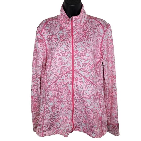 Saucony floral full zip pink floral jacket size XL - Picture 1 of 6